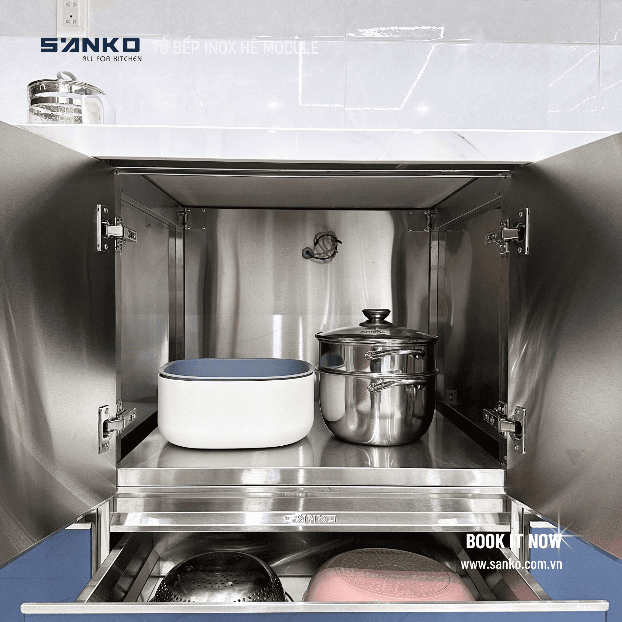 HỆ TỦ BẾP CHỮ L – LONG AN - Ảnh 4