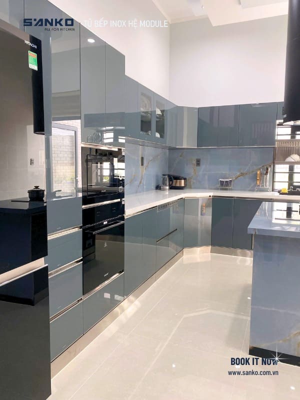 HỆ TỦ BẾP CHỮ L + ĐẢO – CÔNG TRÌNH THỰC TẾ - Ảnh 4