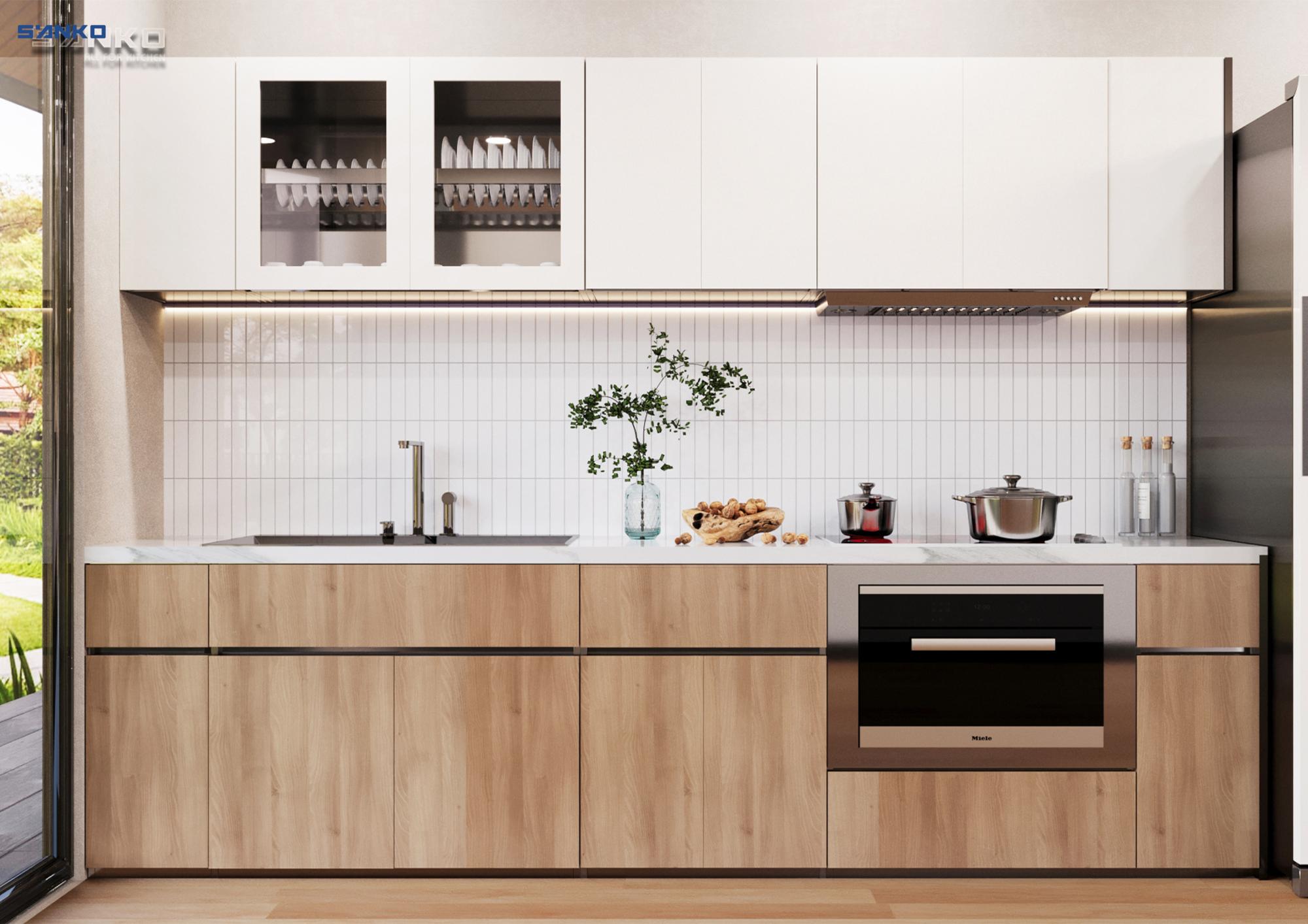 Tủ bếp inox cánh Acrylic