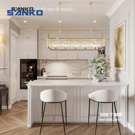 Tủ bếp inox cánh gỗ – Sự kết hợp giữa thẩm mỹ và công năng