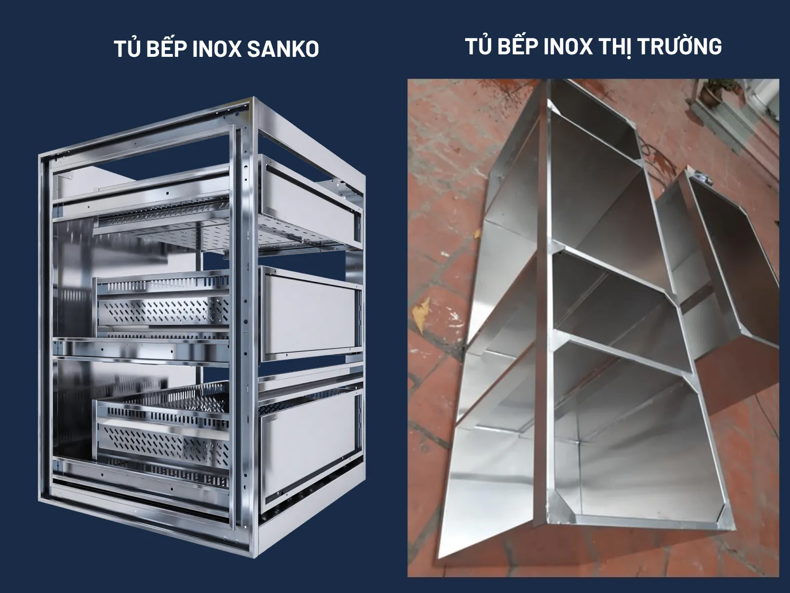 cấu tạo tủ bếp inox