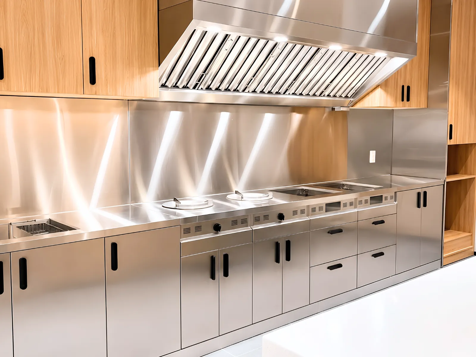 Công Trình Tủ Bếp Inox Cánh Inox Chữ I – Công ty TNHH HUYNCHI