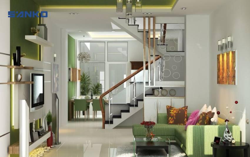 Tổng Hợp Các Mẫu Thiết Kế Phòng Khách Liền Bếp Nhà Ống Hiện Đại