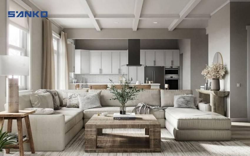 Tổng Hợp Các Mẫu Thiết Kế Phòng Khách Liền Bếp Nhà Ống Hiện Đại