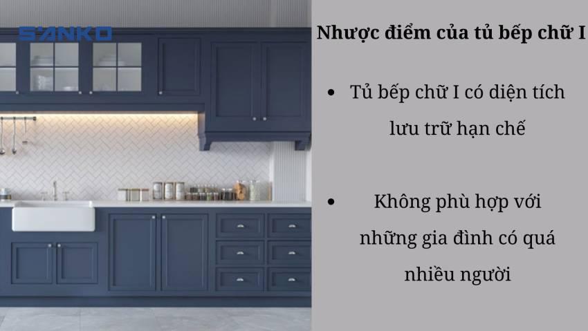 tủ bếp chữ I cho nhà nhỏ