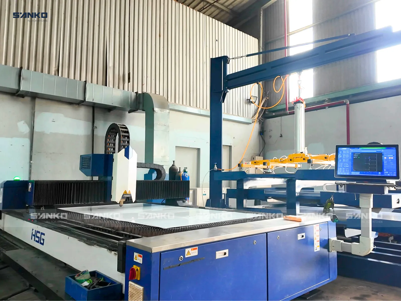 tủ bếp inox mặt đá đẹp