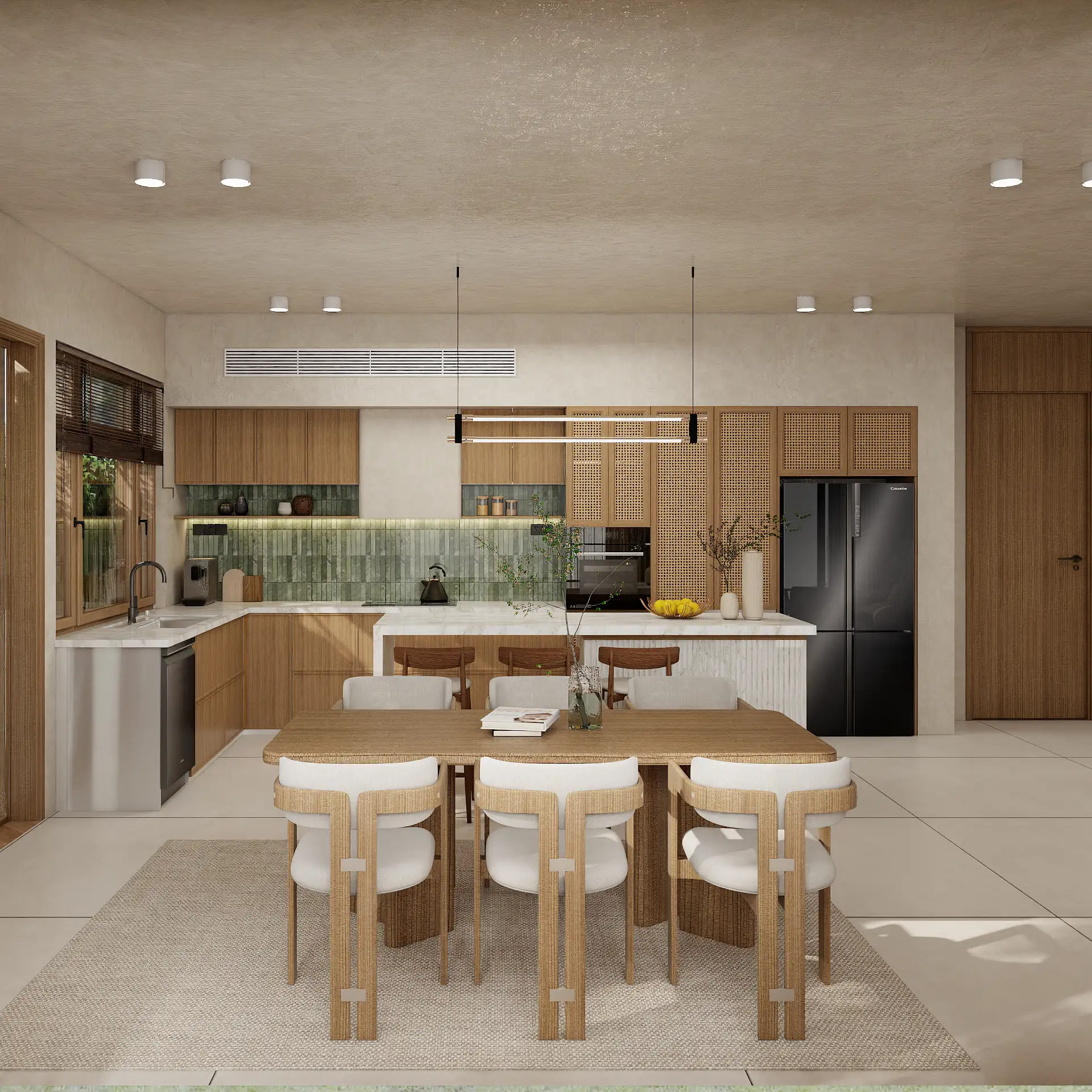 Tủ bếp phong cách Japandi