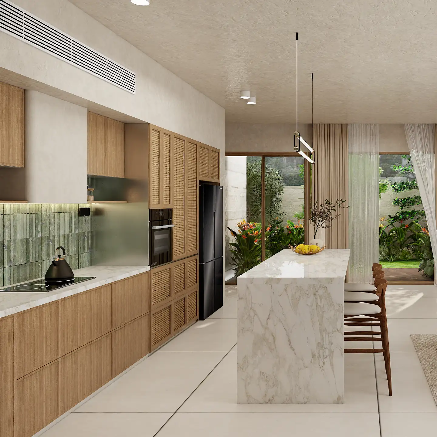 Tủ bếp phong cách Japandi