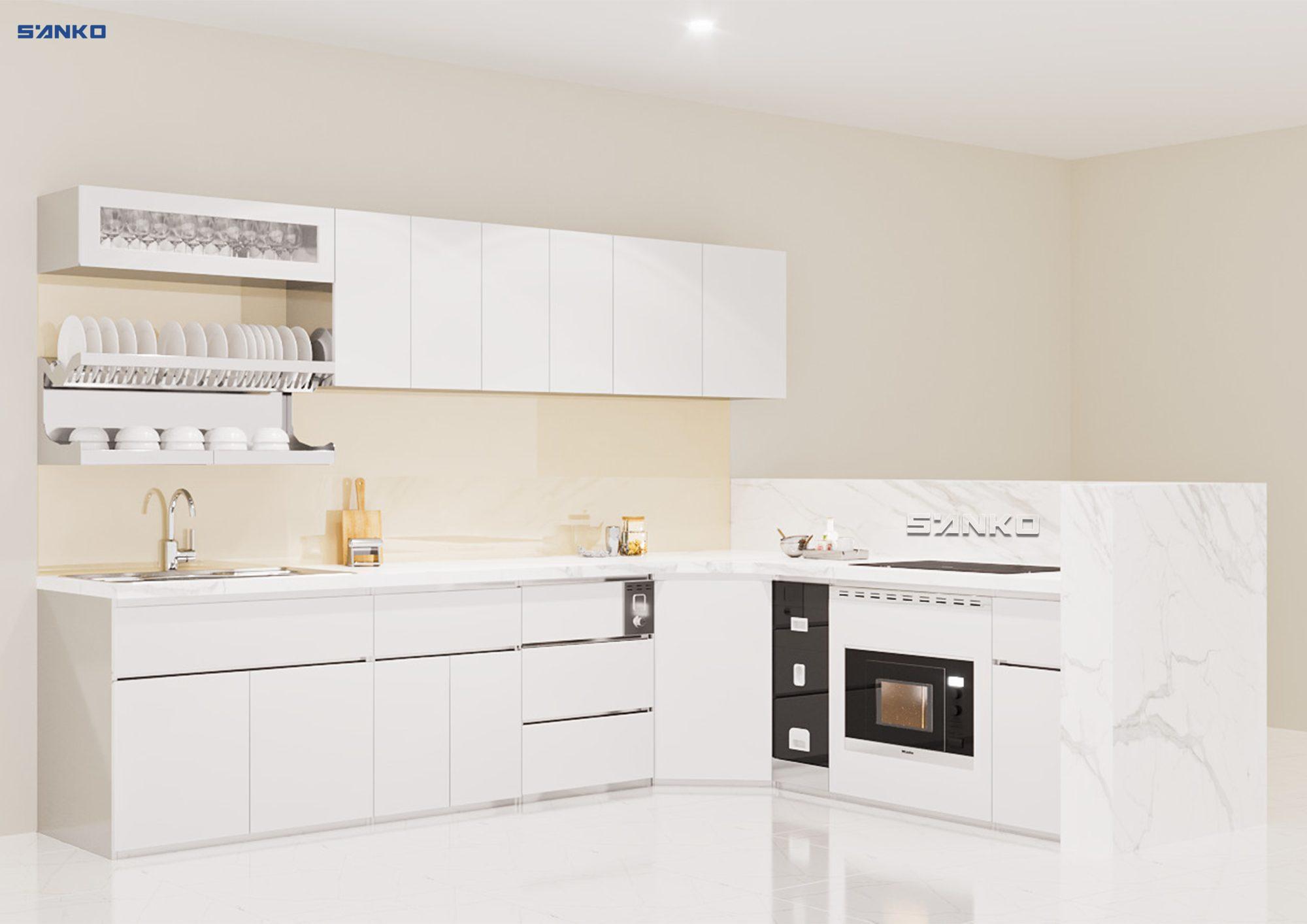 Tủ bếp inox cánh Acrylic